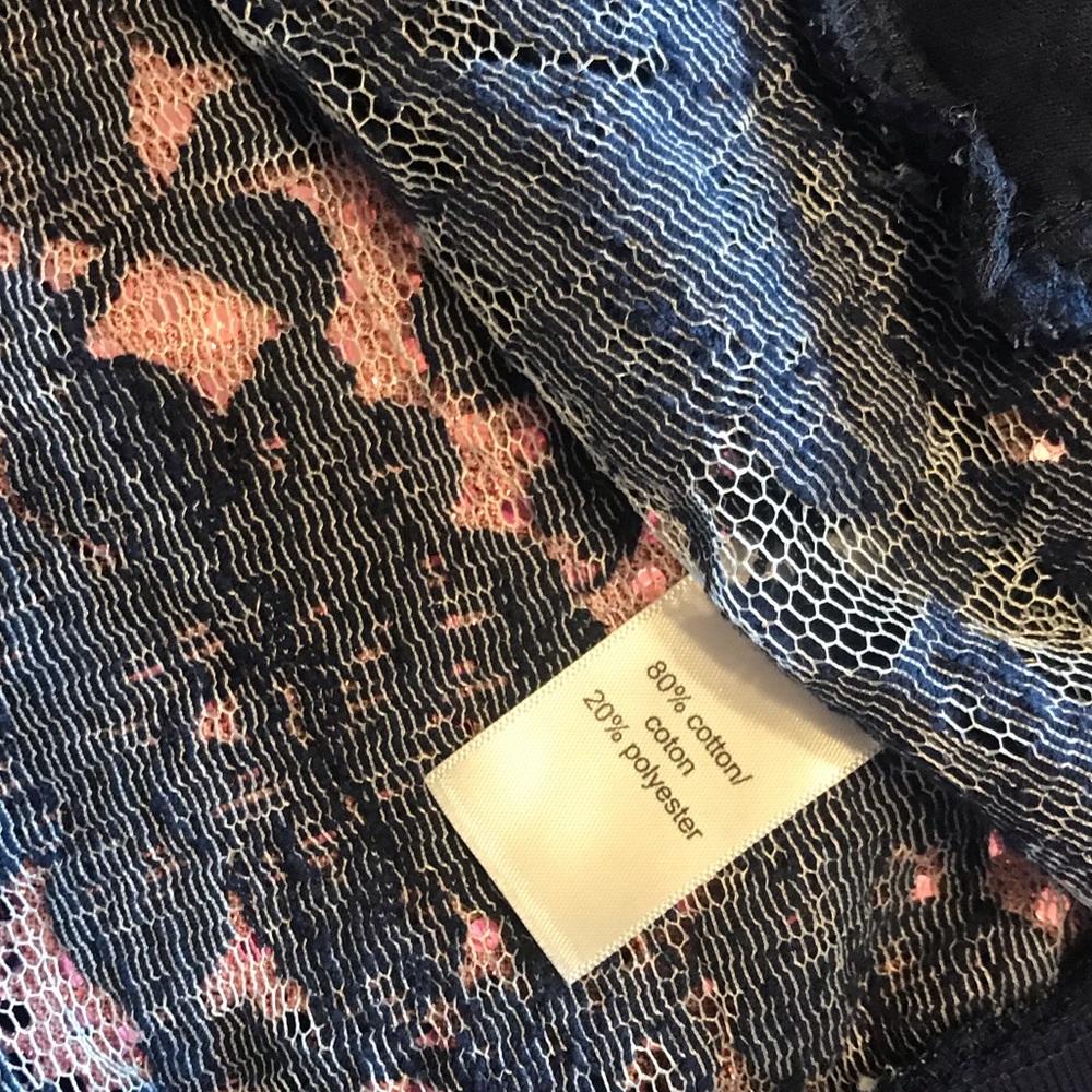 SOLD Maurice’s Blue Lace Floral Bomber Jacket M - Picture 7 of 12